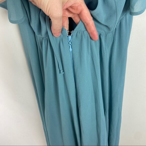 NWT Show Me Your MuMu‎ Maxi Dress Faye Flutter Blue Size XS New With Tags Boho - Picture 9 of 13